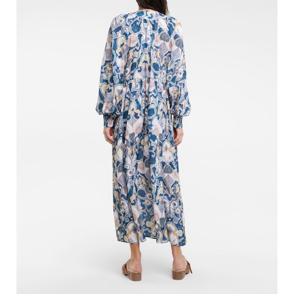See By Chloé Women's Lovers Print Long Sleeve Midi Floral Dress Blue - Picture 5 of 12